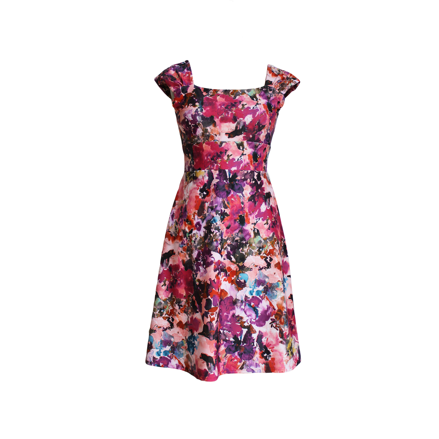 Travel Dress in Abstract Floral Print, 